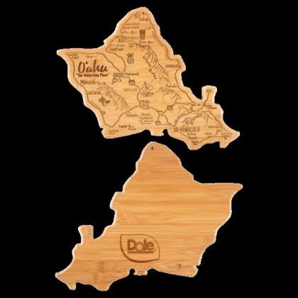 Custom U.S. State Shaped Bamboo Cutting and Serving Boards - Oahu Custom U.S. State Shaped Bamboo Cutting and Serving Boards - Oahu