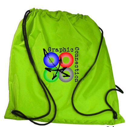 Custom 14 x 17 Drawstring Backpack - Full Color - Lime 