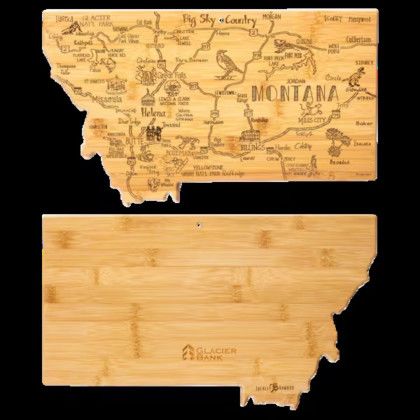Custom U.S. Destination Bamboo Cutting and Serving Boards - Montana Custom U.S. Destination Bamboo Cutting and Serving Boards - Montana