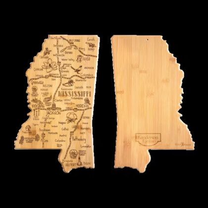 Custom U.S. Destination Bamboo Cutting and Serving Boards - Mississippi Custom U.S. Destination Bamboo Cutting and Serving Boards - Mississippi
