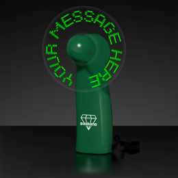 Custom Pre-Programmed Green Mini Fans with Green LEDs - In Use Custom Pre-Programmed Green Mini Fans with Green LEDs - In Use