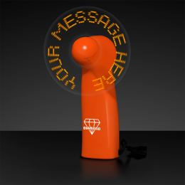 Custom Pre-Programmed Orange Mini Fan with Orange LED - In Use Custom Pre-Programmed Orange Mini Fan with Orange LED - In Use