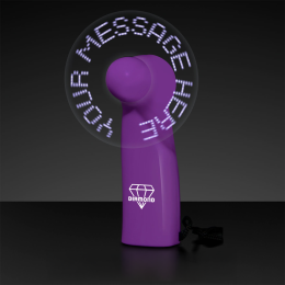 Custom Pre-programmed Purple Mini Fan with White LEDs - In Use Custom Pre-programmed Purple Mini Fan with White LEDs - In Use
