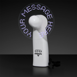 Custom Pre-Programmed White Message Fans with White LEDs - In Use Custom Pre-Programmed White Message Fans with White LEDs - In Use