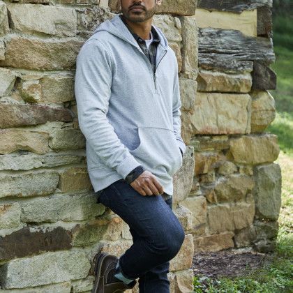 Unisex Roots73 CANMORE Eco French Terry Quarter Zip Hoodie - model