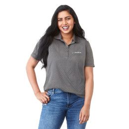 Custom Full Color Women's Dade Short Sleeve Polo - Heather Dark Charcoal 