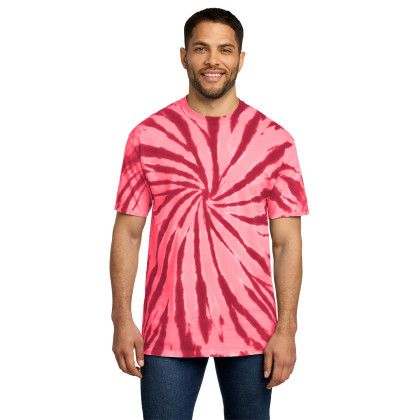 Custom Port & Co Tie-Dye Tee - Red