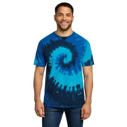 Custom Port & Co Tie-Dye Tee - Ocean Rainbow