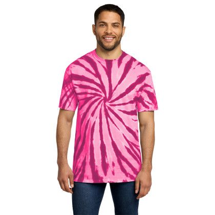 Custom Port & Co Tie-Dye Tee - Pink