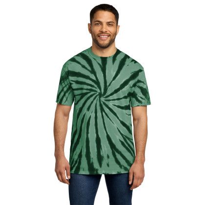 Custom Port & Co Tie-Dye Tee - Forest Green