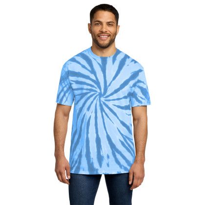 Custom Port & Co Tie-Dye Tee - Light Blue