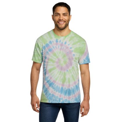 Custom Port & Co Tie-Dye Tee - Watercolor Spiral