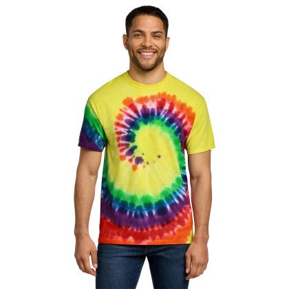 Custom Port & Co Tie-Dye Tee - Rainbow