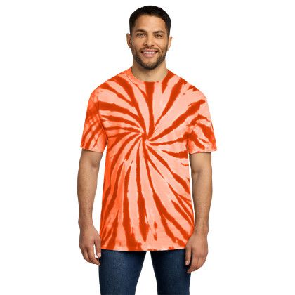 Custom Port & Co Tie-Dye Tee - Orange