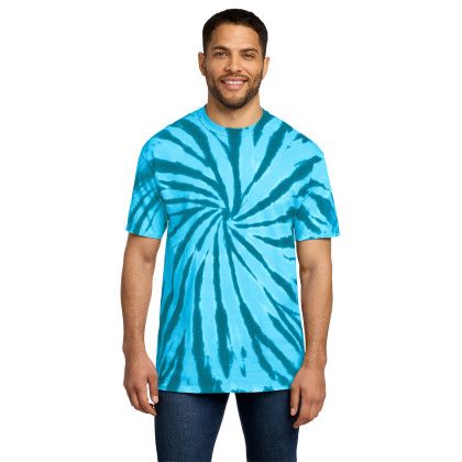 Custom Port & Co Tie-Dye Tee - Turquoise