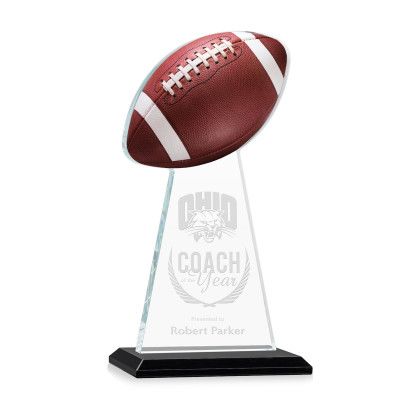 Custom Medium Edenwood Football Award Black Base - Etched Custom Medium Edenwood Football Award Black Base - Etched
