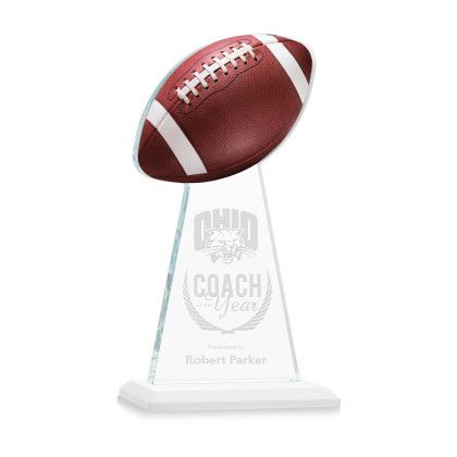 Custom Medium Edenwood Football Award White Base - Etched Custom Medium Edenwood Football Award White Base - Etched