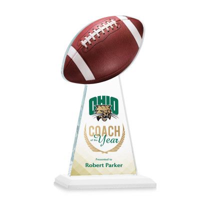 Custom Medium Edenwood Football Full Color Award White Base
