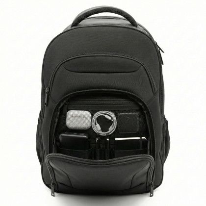 Custom Axis 17" Laptop Backpack - Black In Use Custom Axis 17" Laptop Backpack - Black In Use