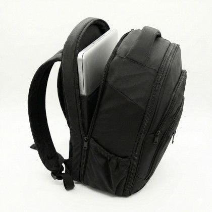 Custom Axis 17" Laptop Backpack - Black Open View Custom Axis 17" Laptop Backpack - Black Open View