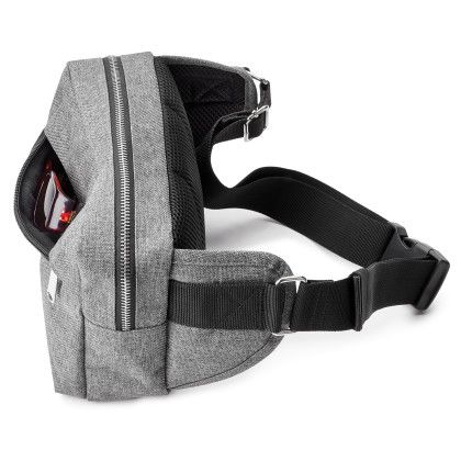 Custom Nomad Must Haves Crossbody - Grey Side View Custom Nomad Must Haves Crossbody - Grey Side View