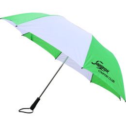 Custom Jumbo Folding Umbrella - Lime Green/White Custom Jumbo Folding Umbrella - Lime Green/White