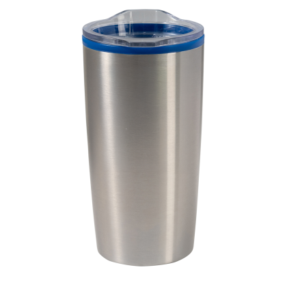 Custom Color Splash Economy 20 oz. Stainless Steel Tumbler - Silver With Blue 