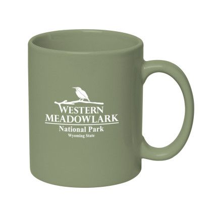 Two-Tone Stoneware 11 oz Mug with Imprint - Sage