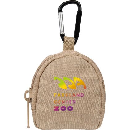 Custom Mini Backpack Bag Charm - Natural w/ Logo