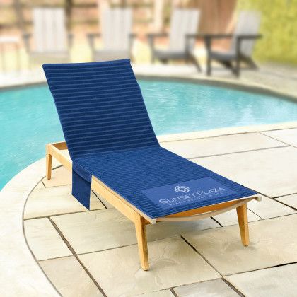 Custom Lounge Chair Cover - Ocean blue Lifestyle View Custom Lounge Chair Cover - Ocean blue Lifestyle View