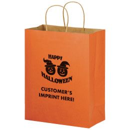 Custom Matte Pumpkin Twisted Paper Shopper 10 x 13 x 5