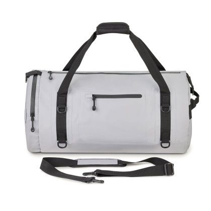 Custom Call Of The Wild Water Resistant 42L Duffle - Grey Back Belt View
