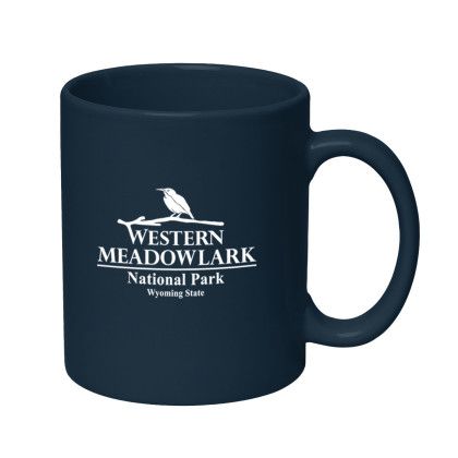 Two-Tone Stoneware 11 oz Mug with Imprint - Navy