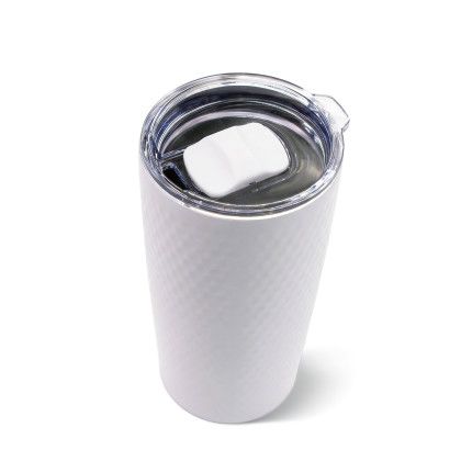 Custom Up to Par 16.9 oz Recycled Stainless Steel Tumbler - White Cap View Custom Up to Par 16.9 oz Recycled Stainless Steel Tumbler - White Cap View