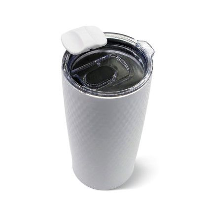 Custom Up to Par 16.9 oz Recycled Stainless Steel Tumbler - White Open Cap View Custom Up to Par 16.9 oz Recycled Stainless Steel Tumbler - White Open Cap View