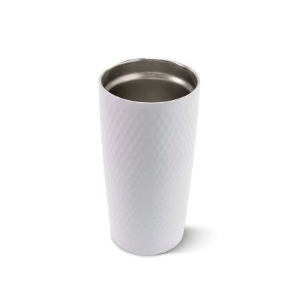 Custom Up to Par 16.9 oz Recycled Stainless Steel Tumbler - White Open View Custom Up to Par 16.9 oz Recycled Stainless Steel Tumbler - White Open View