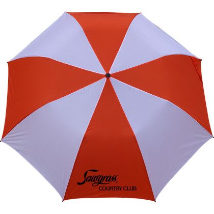 Custom Jumbo Folding Umbrella - Red/White 