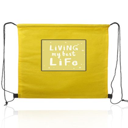 Custom Non-Woven Drawstring Bags - Yellow