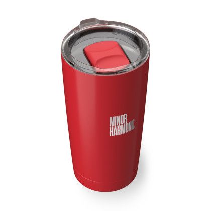 Custom Go Time 18 oz Recycled Stainless Steel Tumbler - Red Top View Custom Go Time 18 oz Recycled Stainless Steel Tumbler - Red Top View