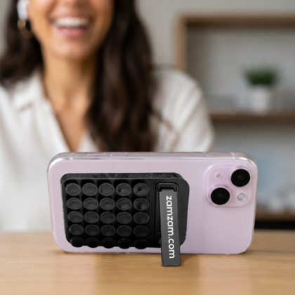 Custom Suction Phone Holder & Stand - In Use 