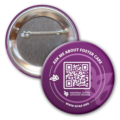Custom 2 3/16" Diam Round Button with Pin Custom 2 3/16" Diam Round Button with Pin
