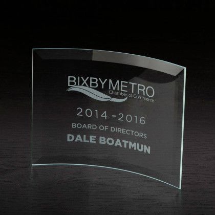 Custom Crescent Large Glass Award - Etched Custom Crescent Large Glass Award - Etched