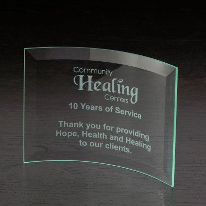 Custom Chronicle Small Jade Glass Award - Etched Custom Chronicle Small Jade Glass Award - Etched
