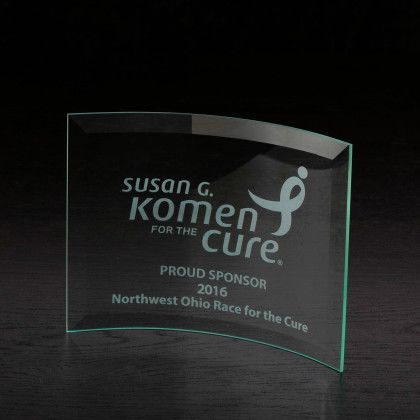 Custom Chronicle Medium Jade Glass Award - Etched Custom Chronicle Medium Jade Glass Award - Etched