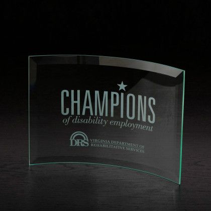 Custom Chronicle Large Jade Glass Award - Etched Custom Chronicle Large Jade Glass Award - Etched