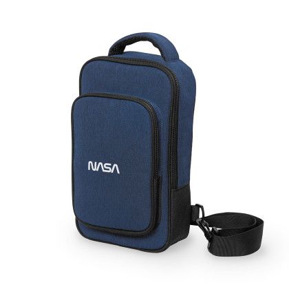 Custom Nomad Must Haves - Renew Sling Bag - Navy Blue Side View Custom Nomad Must Haves - Renew Sling Bag - Navy Blue Side View