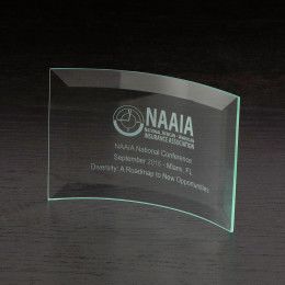 Custom Chronicle X-Small Jade Glass Award - Etched Custom Chronicle X-Small Jade Glass Award - Etched