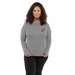 Custom Dara Women's Recycled Long Sleeve Tech Tee - Quarry Custom Dara Women's Recycled Long Sleeve Tech Tee - Quarry