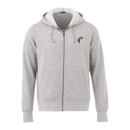 Custom Men's Cypress Fleece Full Zip Hoody - Heather Grey