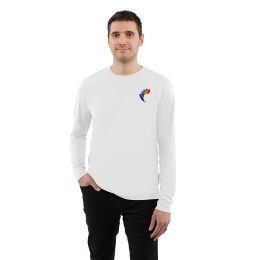 Custom DARA Men's Recycled Long Sleeve Tech Tee - White Custom DARA Men's Recycled Long Sleeve Tech Tee - White